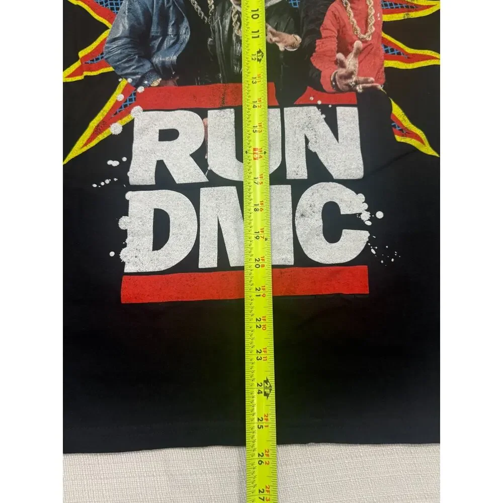 RUN DMC T Shirt Mens Medium Black Graphic Hip Hop Rap Group Band Tee NWT